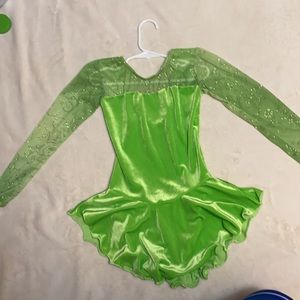 Lime green figure skating dress